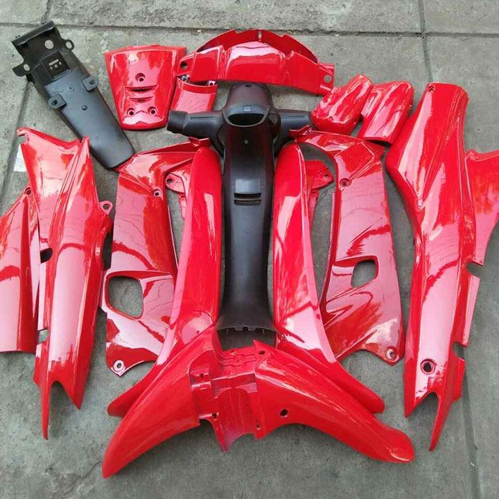 Dàn áo xe máy Wave 100, Anpha 2002 Nhựa ABS ghi màu ĐỎ CỜ