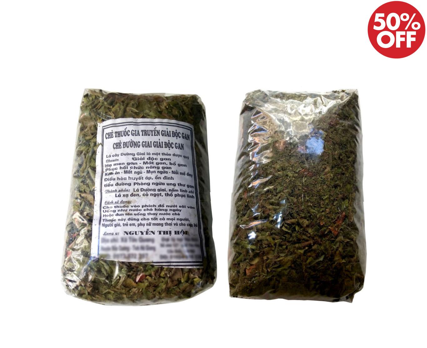 Bộ 2 Bịch trà giải độc gan hạ men gan Hà Giang 400g (Dạng lá thô)