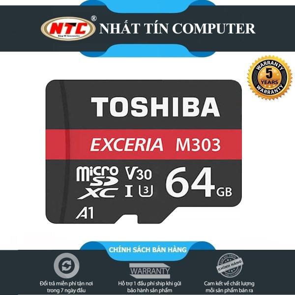 Thẻ nhớ MicroSDXC Toshiba Exceria M303 64GB UHS-I U3 4K V30 A1 - R98MB/s W65MB/s (Đen) - Nhất Tín Computer
