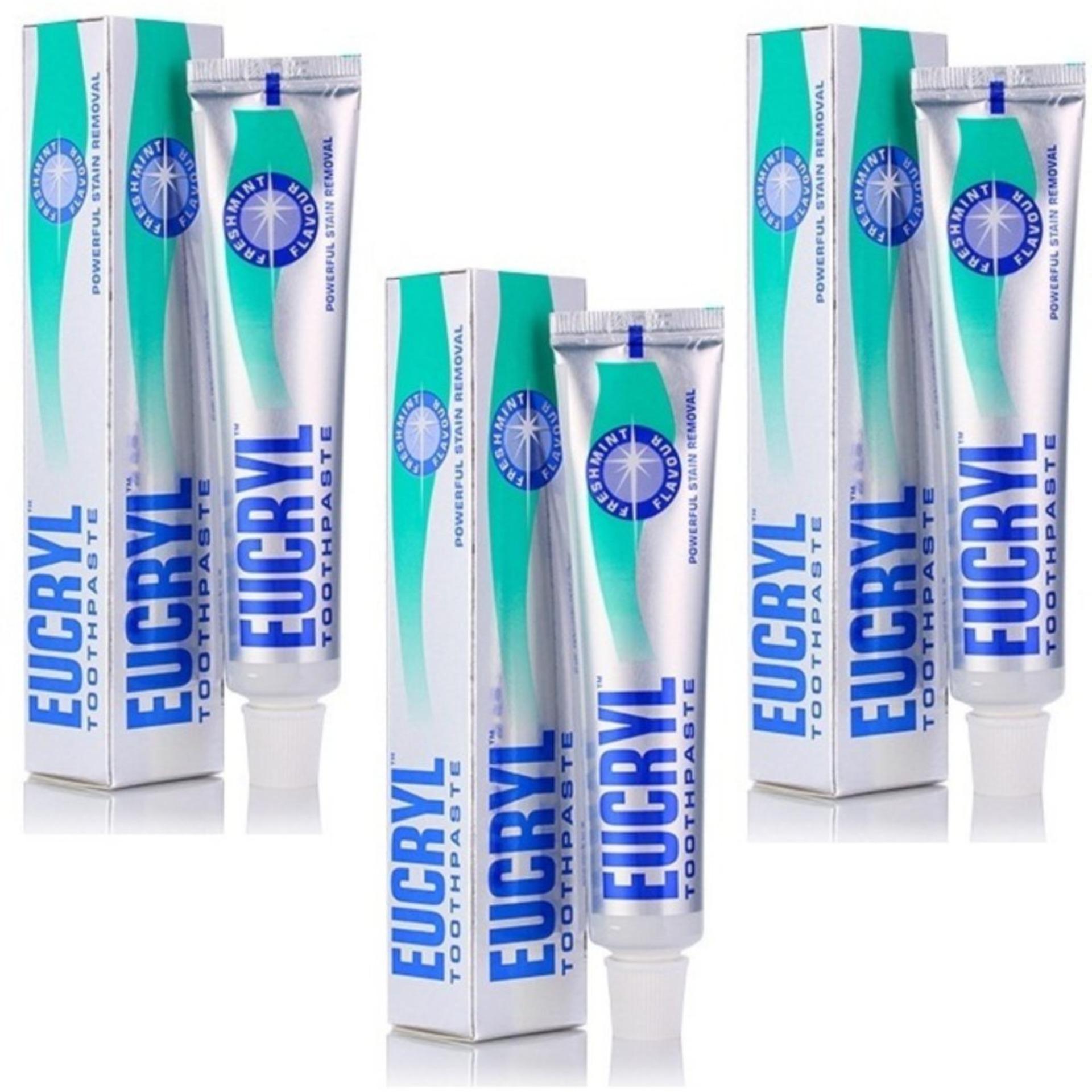 Bộ 3 Kem Đánh Trắng Răng Eucryl Toothpaste 50ml
