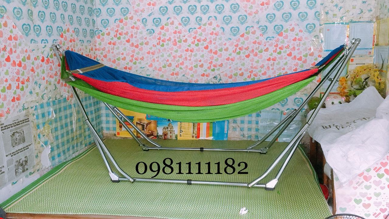 Bộ võng xếp ban mai innox kèm lưới kim a 60cm