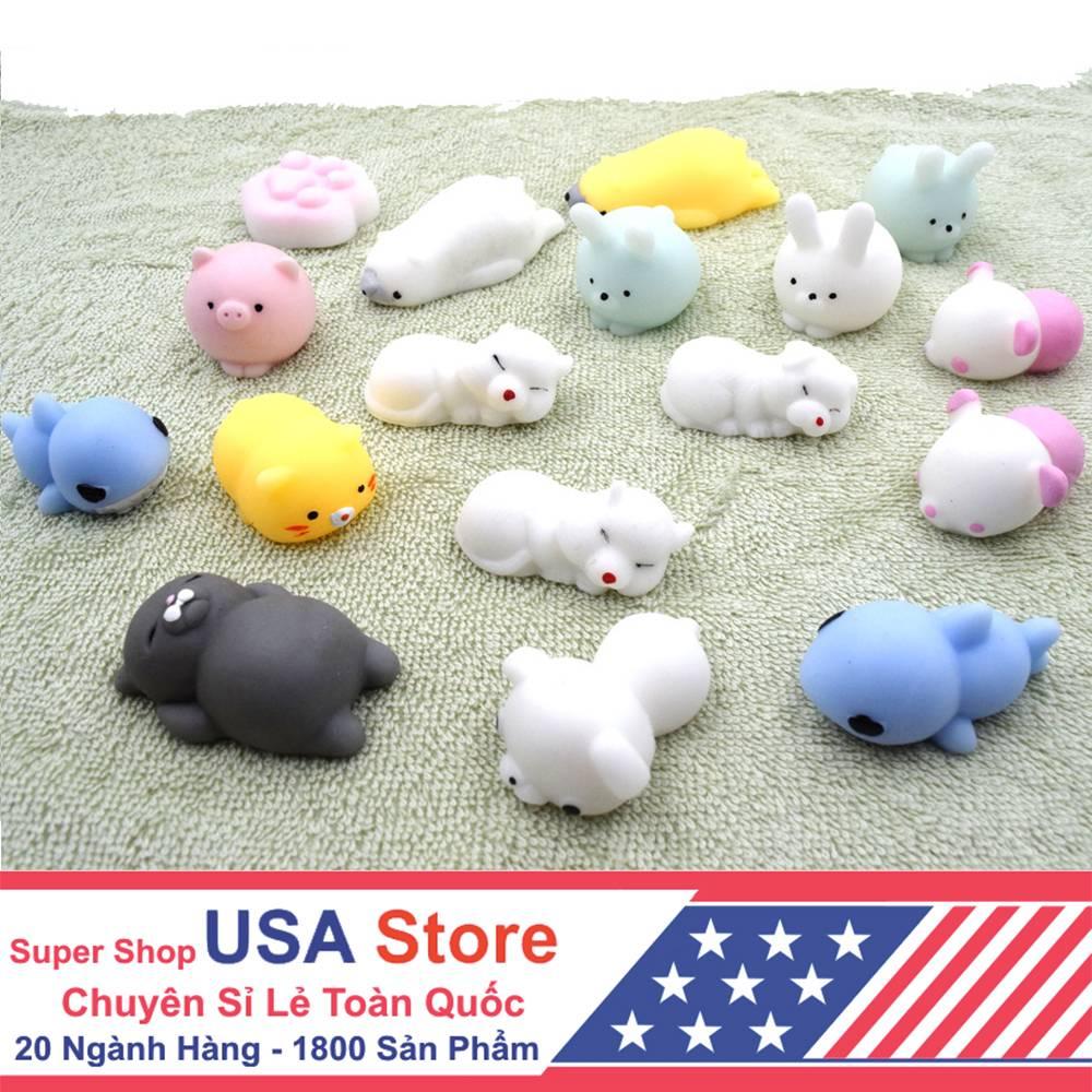 Set 2 squishy mochi hình thú siêu dễ thương - bóp siêu mềm đáng yêu