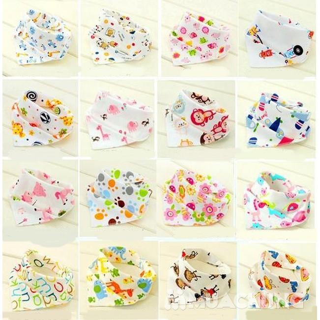 Khăn yếm tam giác COTTON có khuy bấm cho bé / Khăn yếm ăn