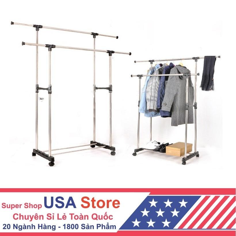 Giá phơi đồ inox gia đình, chung cư dễ tháo lắp - us04222