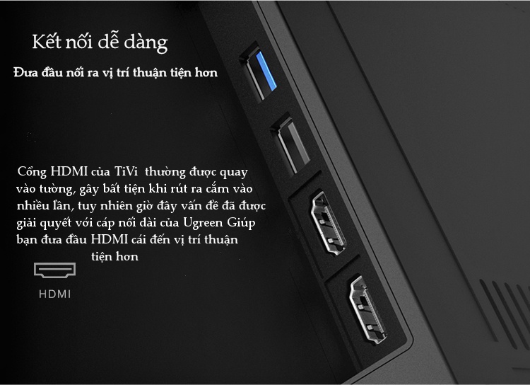 Dây nối dài HDMI 1.4 thuần đồng 19+1, dài 0.5-2M UGREEN HD107 Dây nối dài HDMI 1.4 thuần đồng 19+1, dài 0.5-2M UGREEN HD107