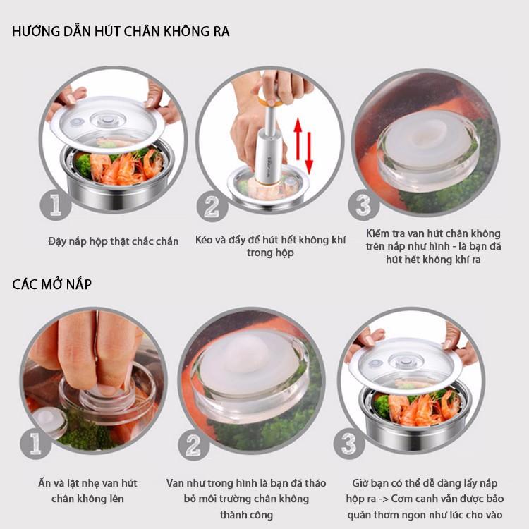 Hộp cơm hâm nóng inox cao cấp hút chân không 3 ngăn Bear DFH S2123 3