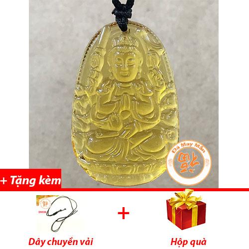Mặt dây chuyền phật bản mệnh quan âm nghìn tay lưu ly vàng nhí