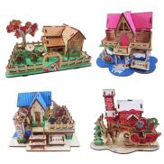 Đồ chơi lắp ráp gỗ 3D Bộ mô hình Nhà gỗ 4 mùa Xuân Hạ Thu Đông