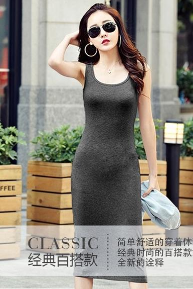 đầm body ba lỗ thun gân xẻ tà MYS