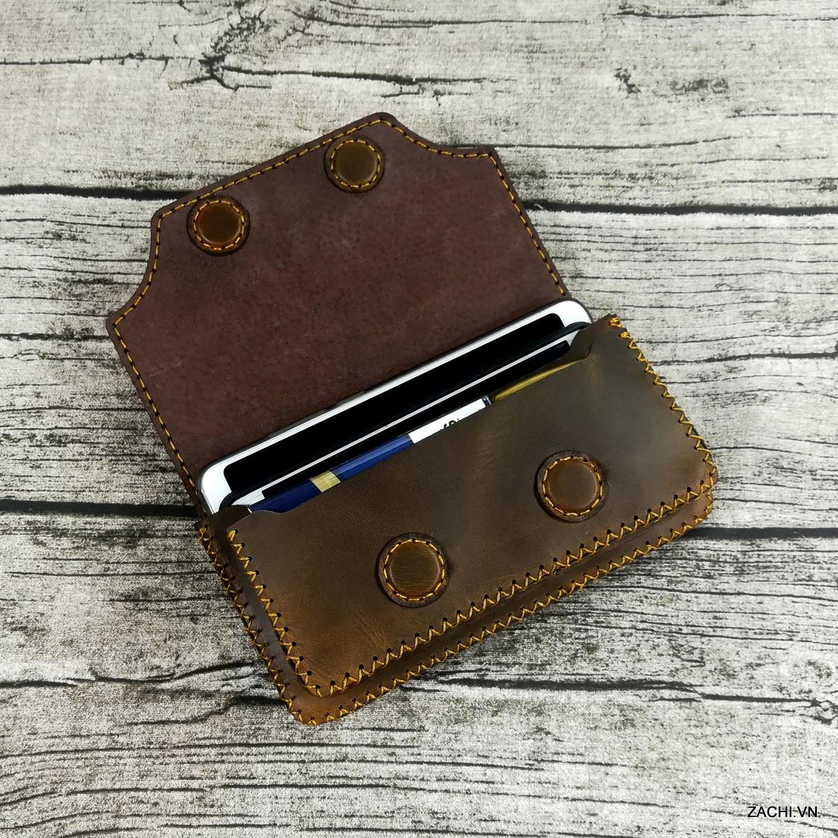 [HCM]Túi đeo hông túi đeo thật lưng túi đeo ngang bụng đựng điện thoại da bò handmade - Kichi ZC94