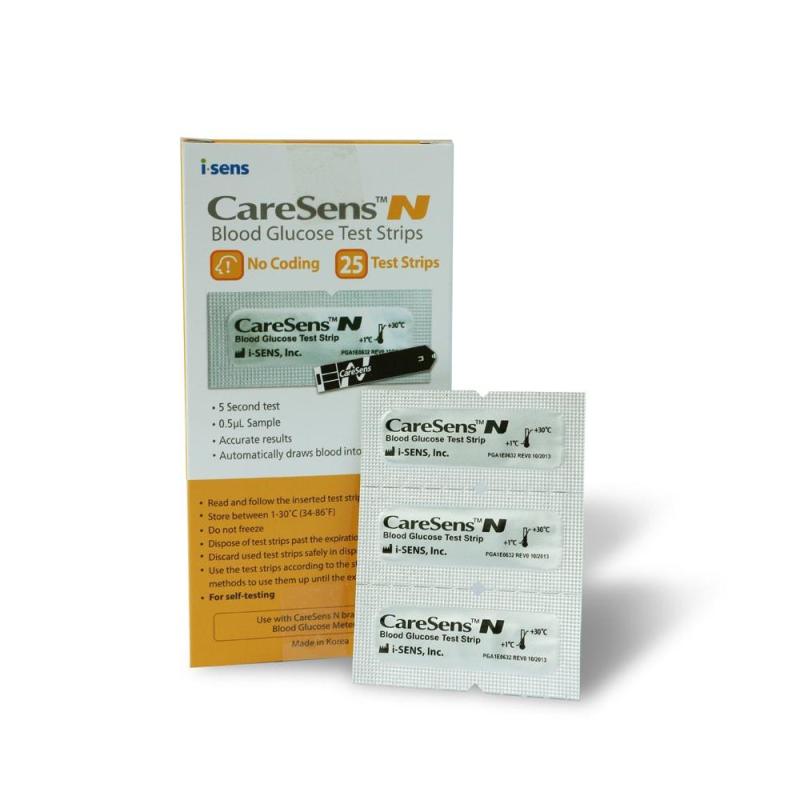 Que thử đường huyết Caresens N 25 que dạng vỉ - Hàn Quốc