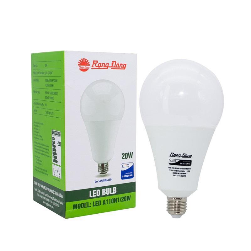 Bô 2 bóng đèn led bulb rạng đông a95n1/20w đui e27 tiết kiệm điện bảo vệ mắt siêu sáng tuổi thọ 15000 giờ bảo hành 2 năm đổi mới
