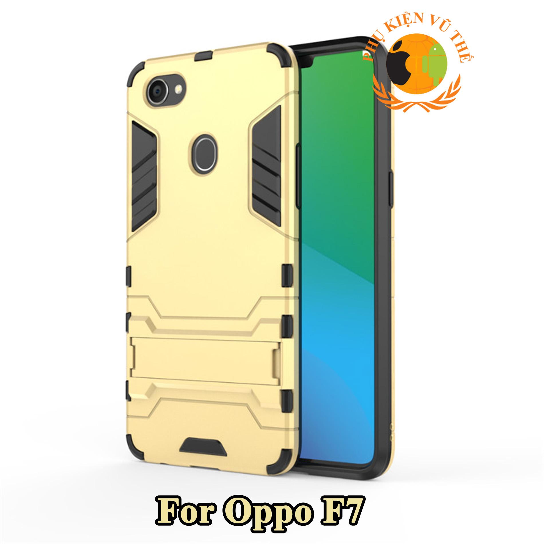 Ốp Lưng Chống Sốc Iron Man Cho Oppo F7 Có Dựng Lưng