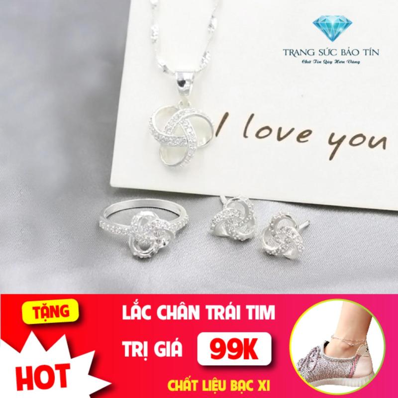 Bộ Trang Sức Bạc Nữ, Bộ Trang Sức Nữ Twist Đẹp Chất Liệu Bạc Ta Cao Cấp - BẢO TÍN
