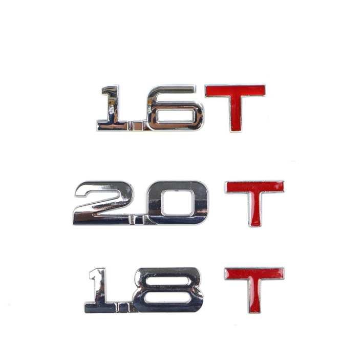 Decal chữ nổi dung tích ô tô 2.0 T