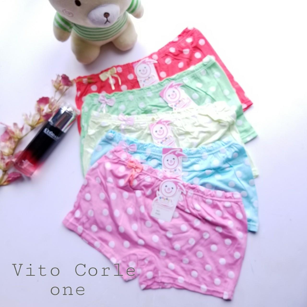 Bộ 10 quần chíp đùi chấm bi cho bé gái