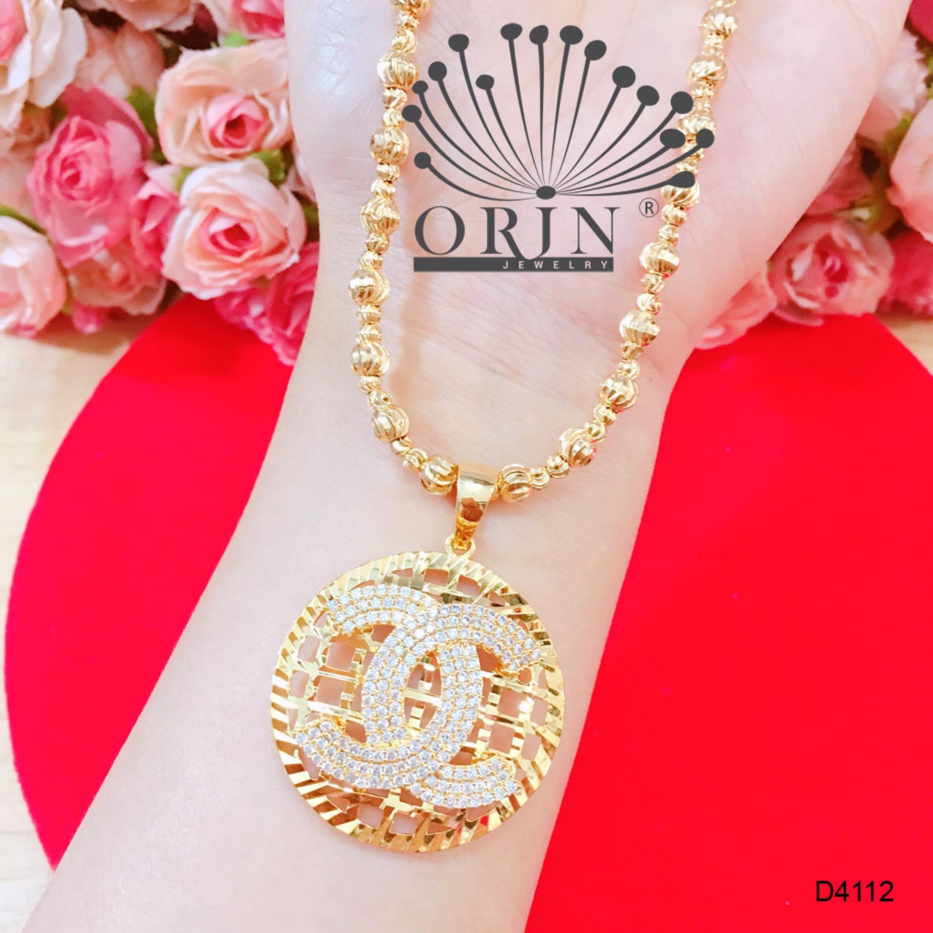 Dây chuyền nữ dạng bi mặt chữ X viền lưới cao cấp Orin D4112 - Long Tien