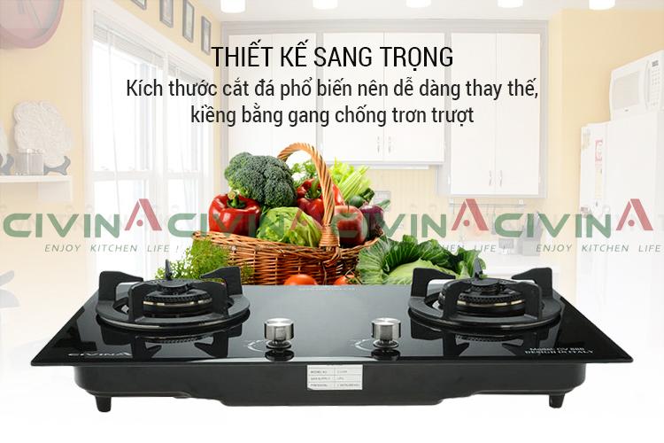 Bếp gas đôi âm cao cấp civina cv 888 ngắt gas tự động - công nghệ linh kiện ý
