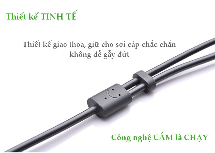 Cáp chuyển âm thanh jack 3.5mm cái sang 2 đầu hoa sen RCA đực UGREEN AV111 Cáp chuyển âm thanh jack 3.5mm cái sang 2 đầu hoa sen RCA đực UGREEN AV111