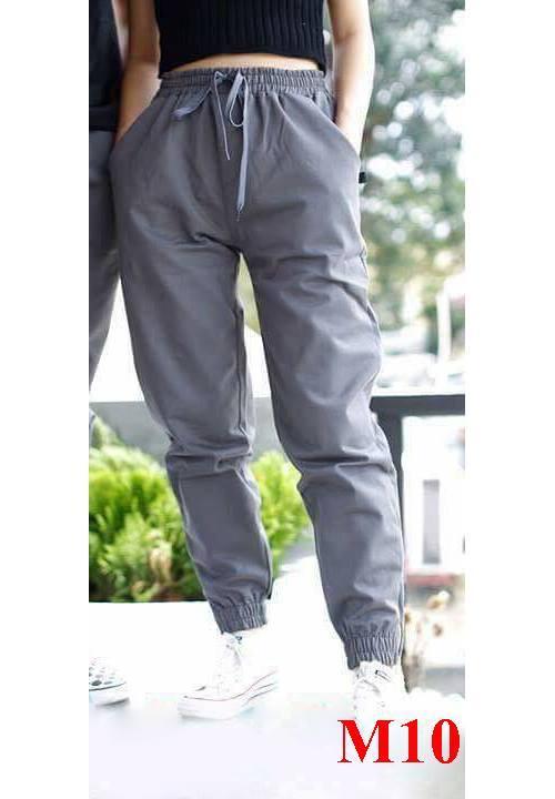 Quần Jogger Kaki Nam/Nữ Co Giãn Chất Tốt - Hàng Xuất Khẩu (Màu Ghi Sáng)