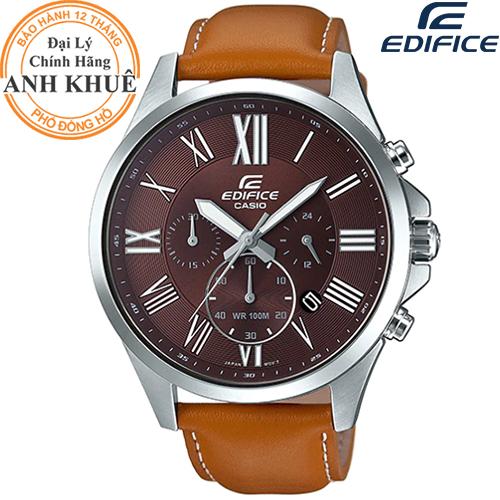Đồng hồ nam dây da edifice chính hãng casio anh khuê efv-500l-5avudf