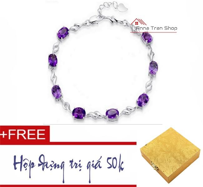 Vòng tay đá thạch anh tím cao cấp HN35