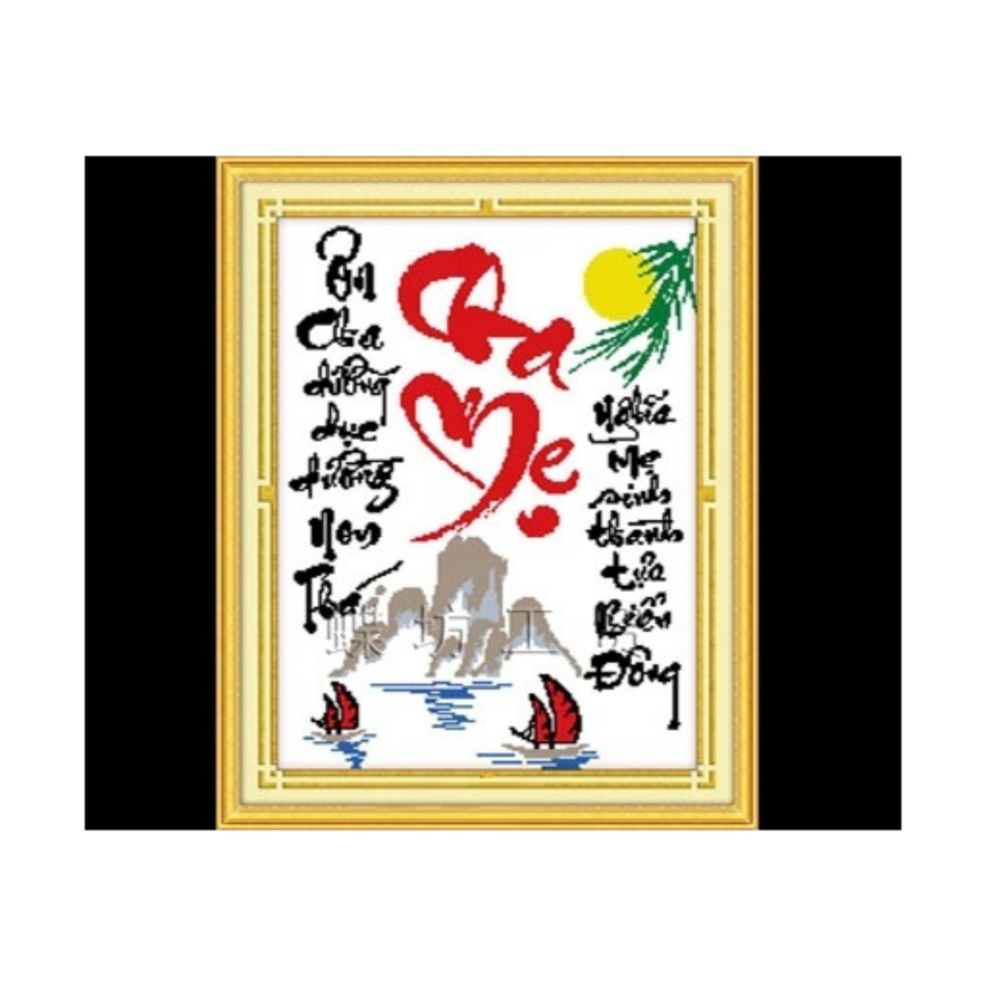 Tranh thêu chữ thập cha mẹ dlh-222480-siêu thị tranh thêu