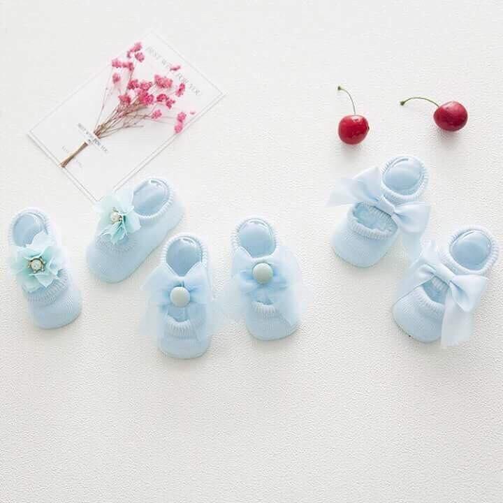 Set 3 đôi hài len nơ cho bé gái