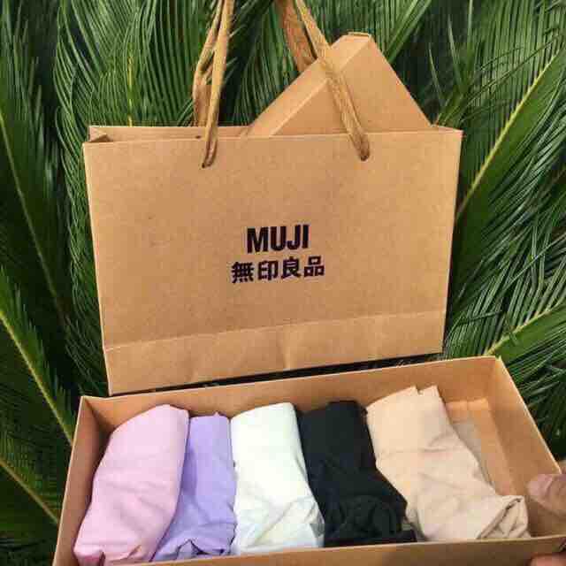 Set 5 quần chip Muji không viền may + Túi và hộp đựng