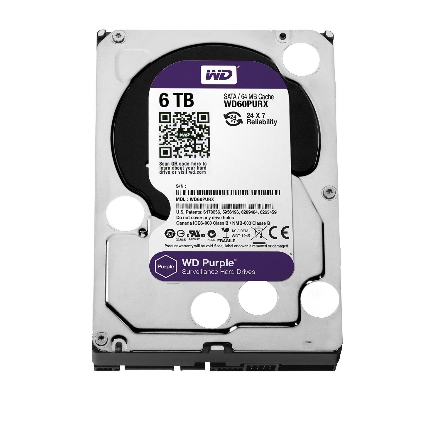 Ổ cứng gắn trong HDD Western Digital Purple 6TB, SATA 3, 64 Cache - Ổ cứng chuyên dụng cho Camera