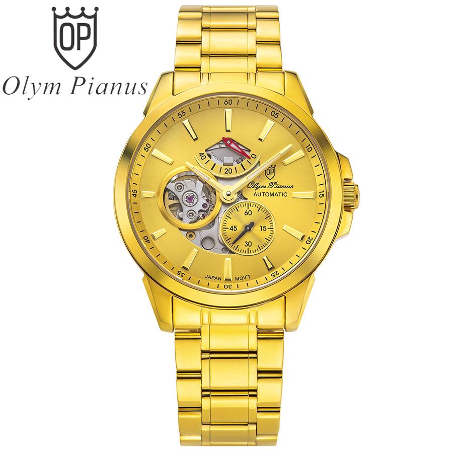 Đồng hồ nam mặt kính sapphire olym pianus op9908-88.1agk vàng