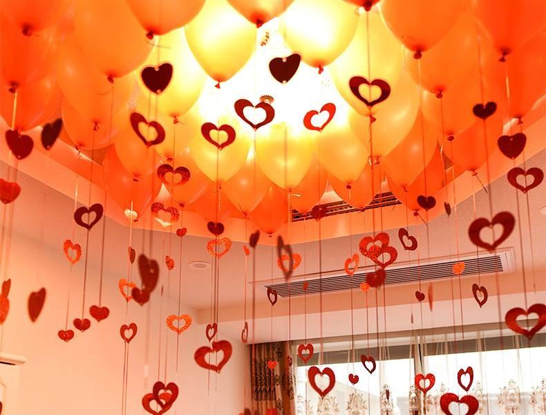 Dây thả hình trái tim, hình ngôi sao lấp lánh trang trí sinh nhật, tiệc cưới  (Túi 50-70 hình - có nhiều màu)