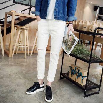 Quần Jean Nam Body Hàn Quốc - Jean dày co giãn tốt.
