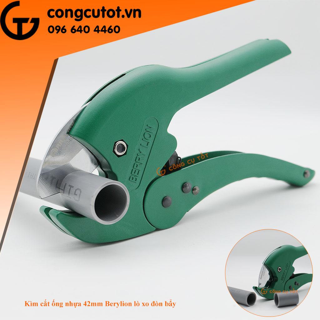 Kéo cắt ống nhựa 42mm Berrylion PVC308 cán 220mm nhông lò xo bẩy