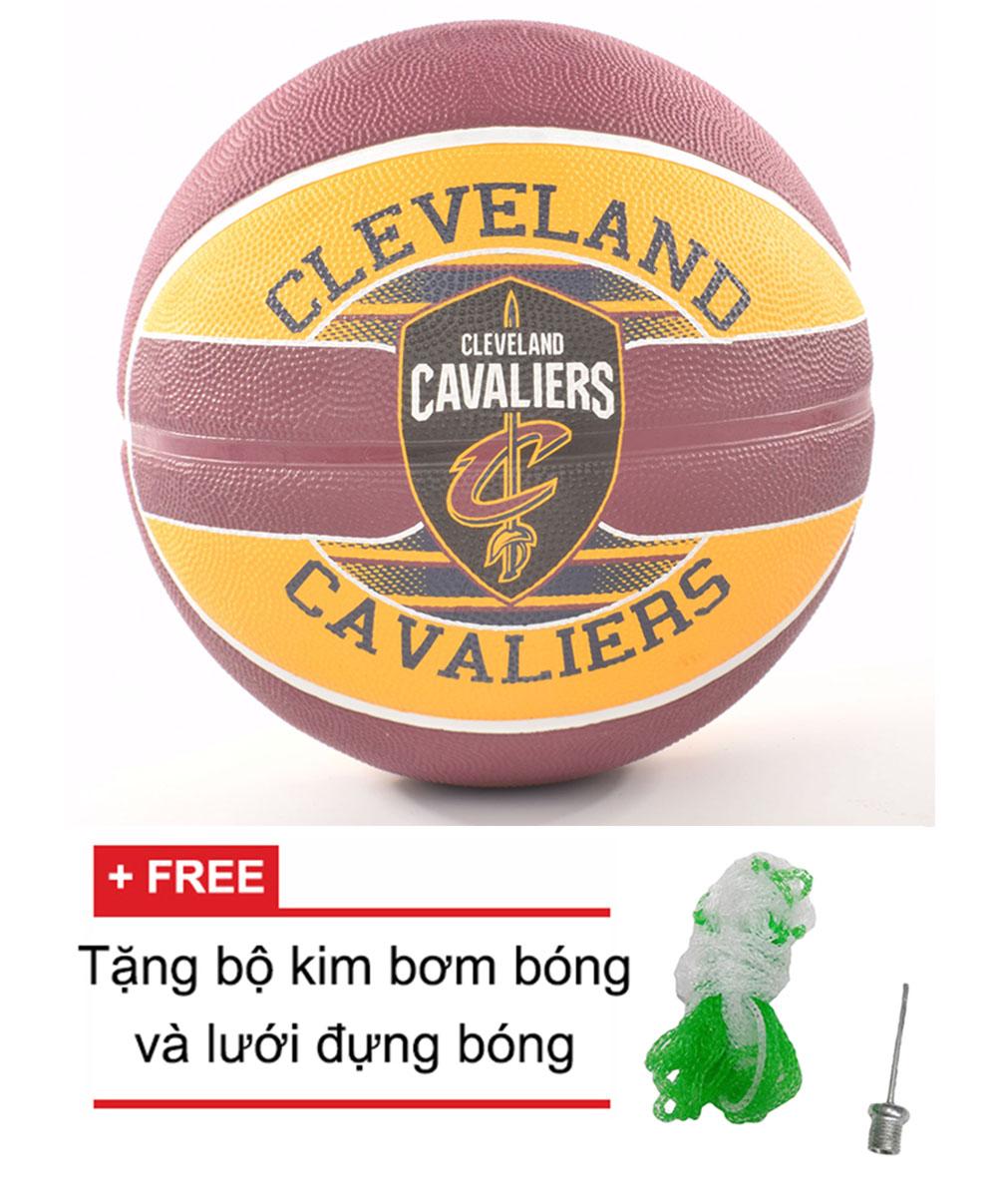 Bóng rổ Spalding NBA Team Cleveland Cavaliers Outdoor size7 + Tặng bộ kim bơm bóng và lưới đựng bóng