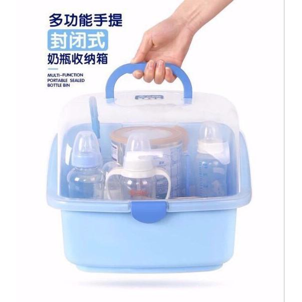 Giá úp bình sữa có nắp đậy tiệt trùng ăn toàn cho bé