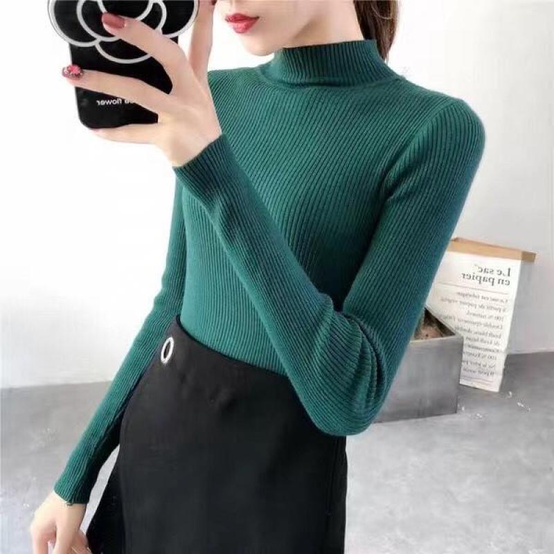 Áo LEN GÂN cổ 3 phân thời trang