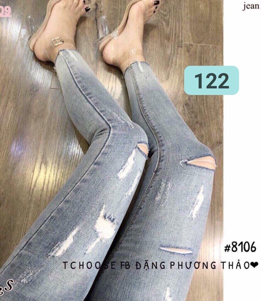 Quần jean nữ lưng cao chất liệu đẹp co giãn 122 viet fashion