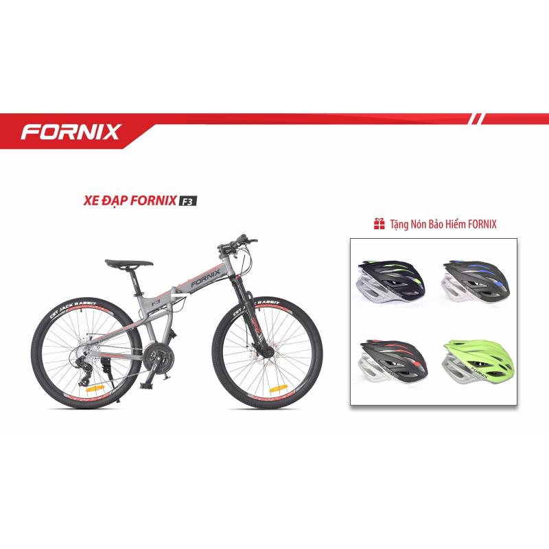 Mua Xe đạp gấp địa hình thể thao Fornix F3 (xám đỏ)+ tặng nón bảo hiểm A02NX1