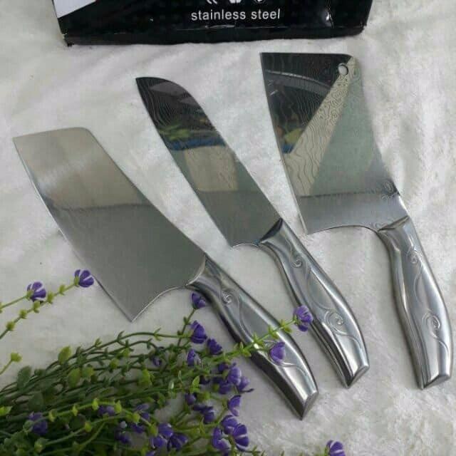Bộ 3 dao thái lan Kitchen Knife cao cấp - cán liền chắc chắn