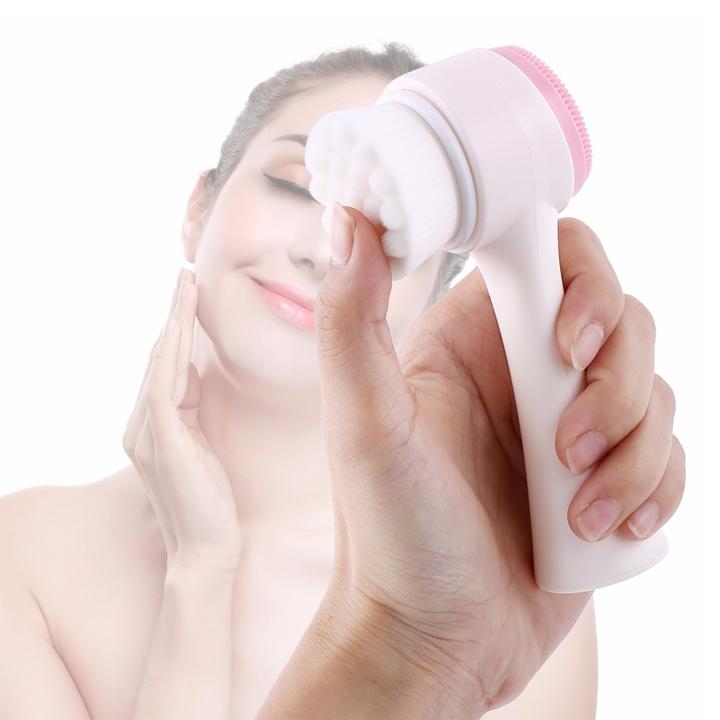 Cọ massage rửa mặt 2 đầu 3D thông minh