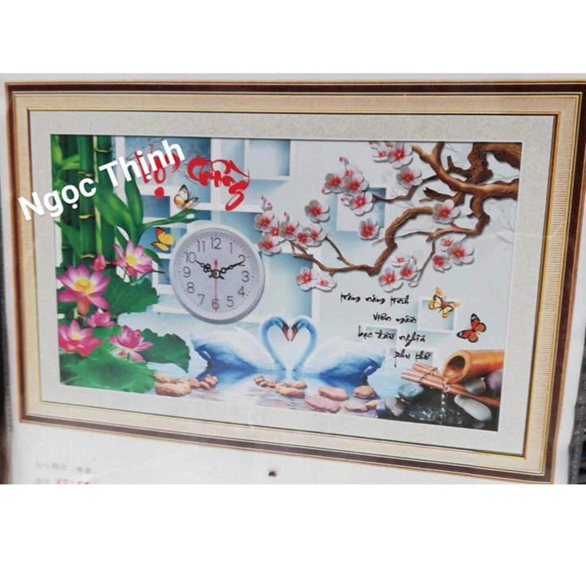 Tranh thêu 5d đồng hồ vợ chồng - x8156
