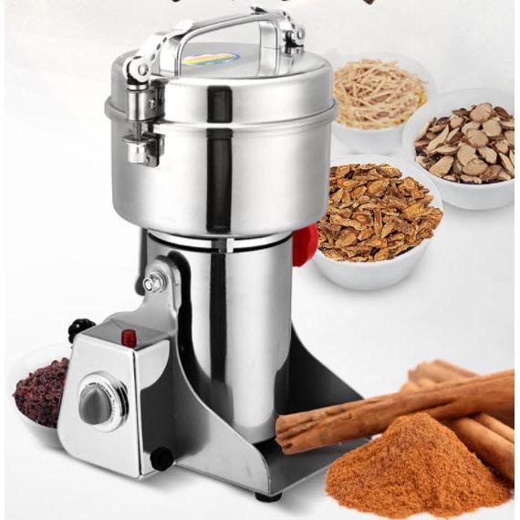 Máy xay bột tinh bột nghệ ngũ cốc tam thất loại 800g nắp gài inox sáng bóng xay mọi nguyên liệu thành bột mịn