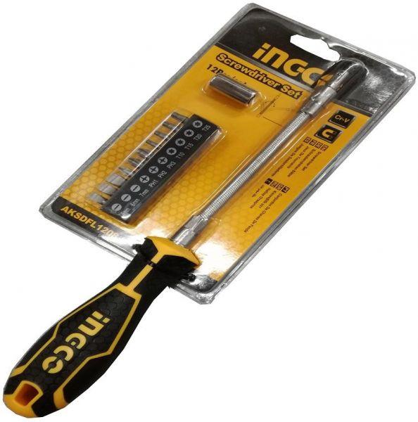 Bộ tuốc nơ vít đa năng 12 chi tiết ingco aksdfl1208