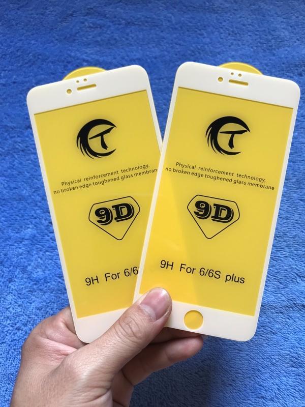Combo 2 Kính cường lực 9D Full màn cho Iphone 6Plus/ 6SPlus Trắng Nguyên Hộp tặng carbon