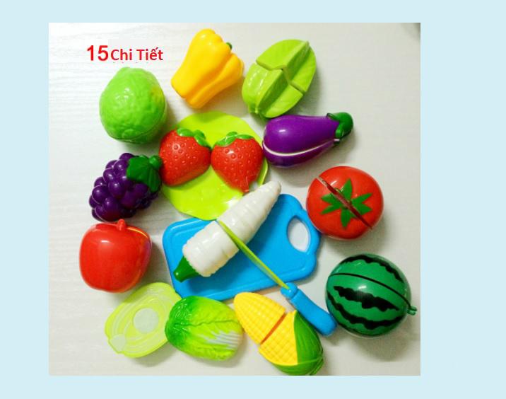 Bộ đồ chơi cắt ghép hoa quả cho bé 15 chi tiết cao cấp
