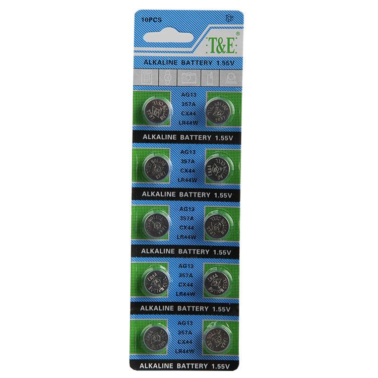 Vỉ 10 viên pin cúc áo Alkaline AG13 – LR44 – A76 – SR44