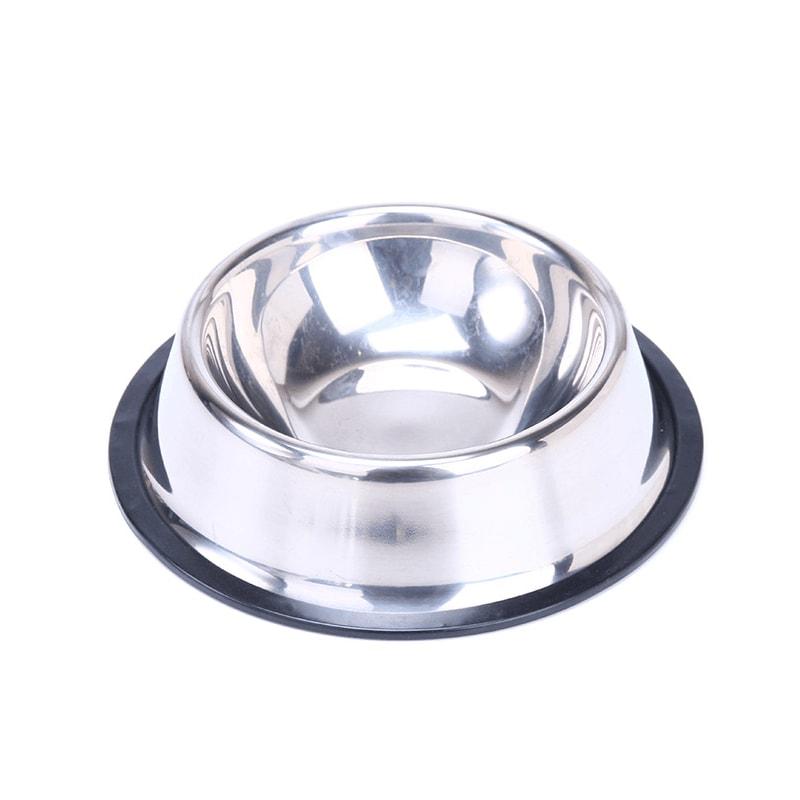 Bát inox chống trơn trượt đựng thức ăn chó mèo (15cm) dùng cho thú dưới 5kg