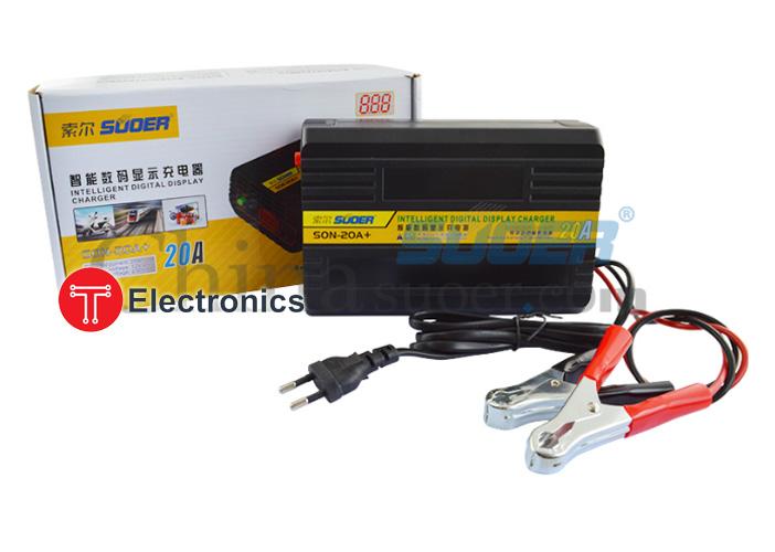 Bộ sạc ắc quy tự động 12v-24v-20a son-20a+