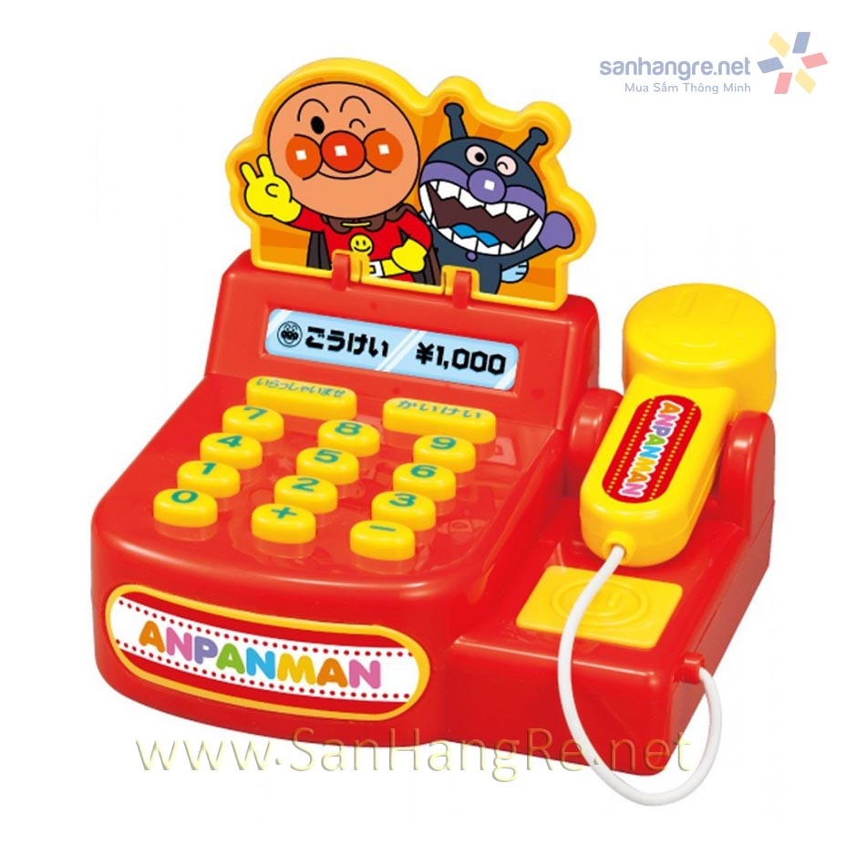 Đồ chơi Nhật Bản máy tính tiền siêu thị Anpanman Mini chạy pin phát tiếng